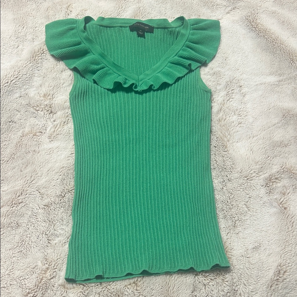 Ann Taylor Sleeveless Ruffle Top